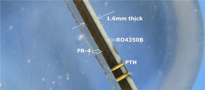 Hybrid PCB microsection