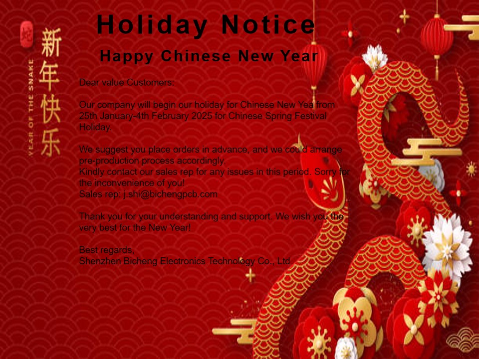 2025 Chinese Spring Festival Holiday Notice