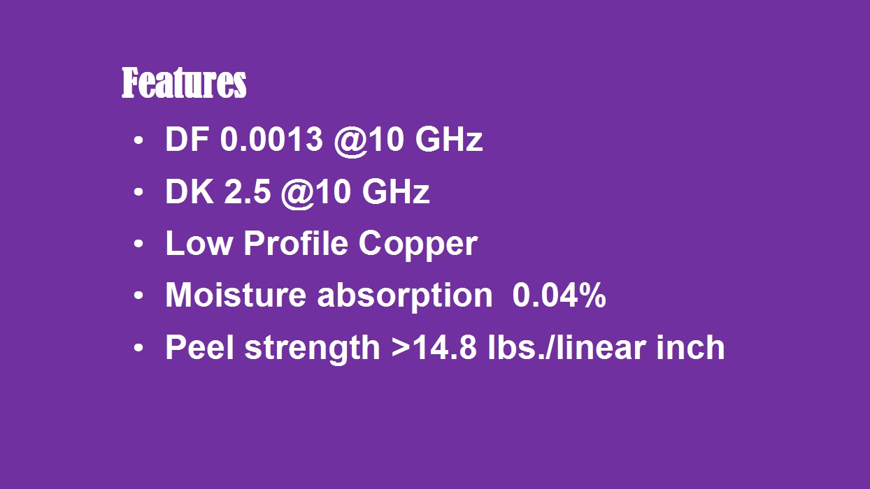 Features of AD250C Antenna Laminates