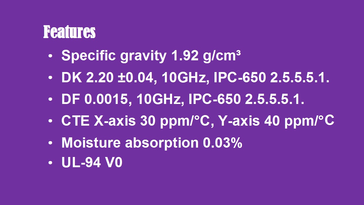 Key Properties of TLY-5Z Laminates
