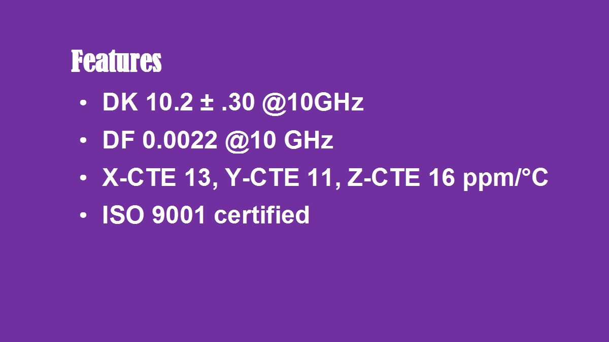 RO3010 Key Features