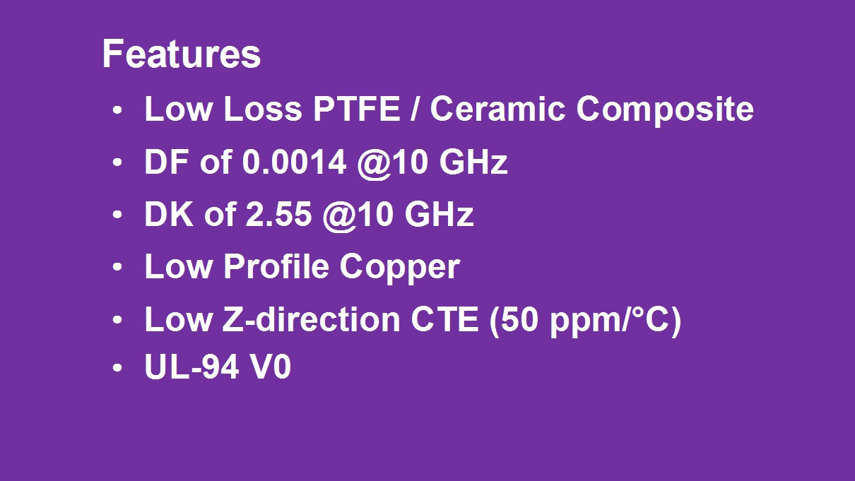  Features of AD255C High Frequency PCBs