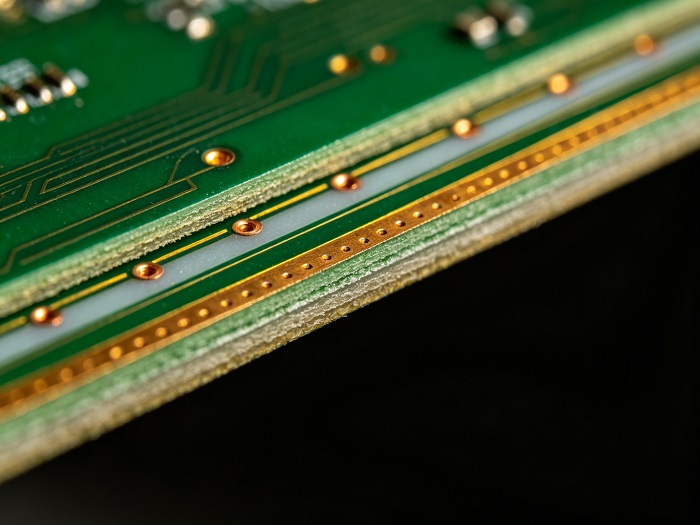 Cross-section of a high-frequency multilayer PCB