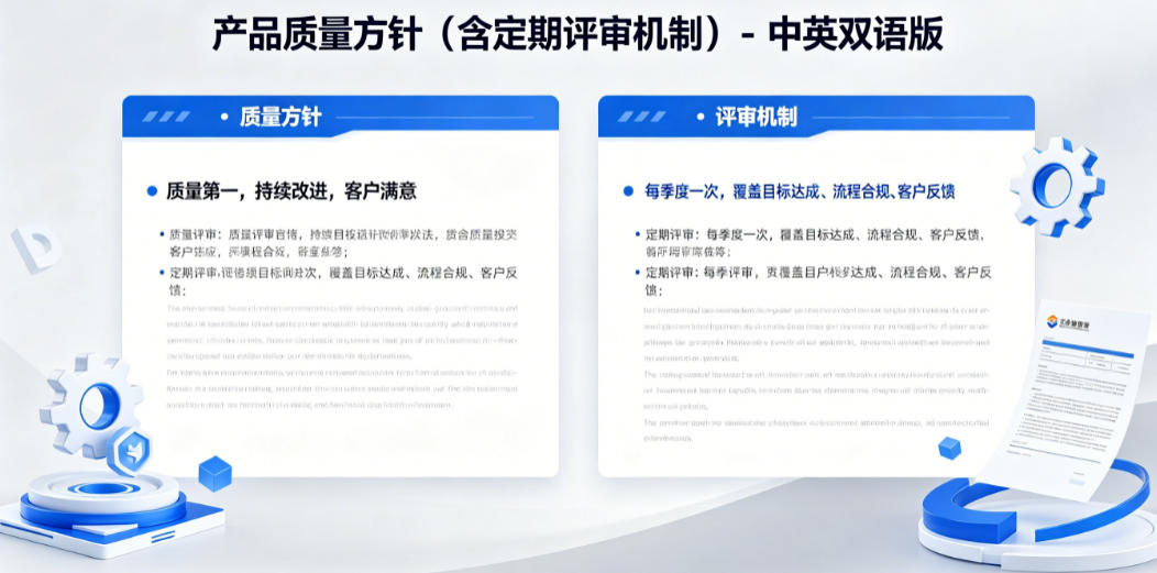 Quality Policy (Including Regular Review Mechanism) - Chinese-English Bilingual Version