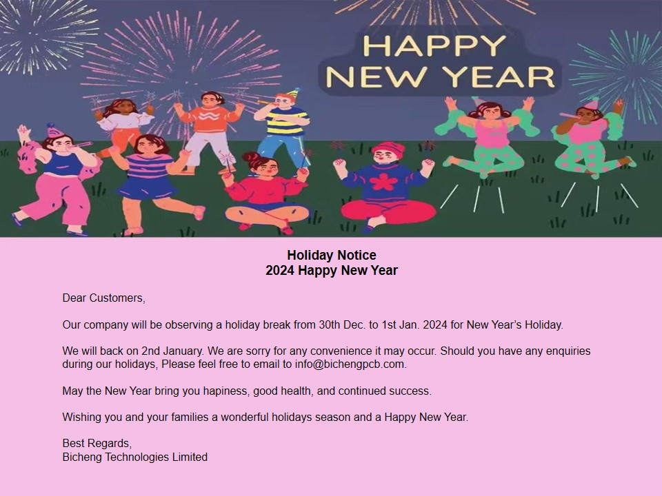 2024 New Year's Holiday Notice